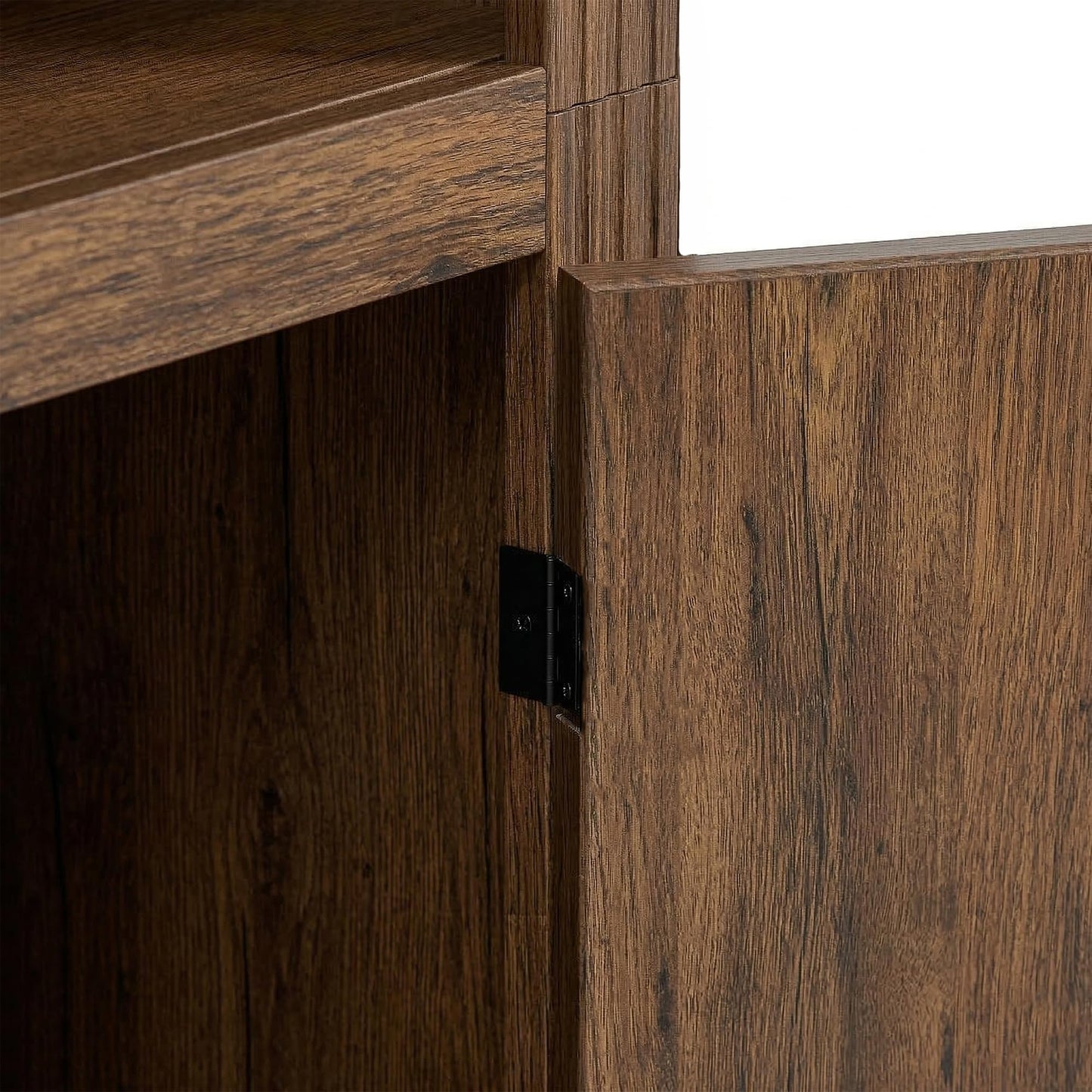 Merax Brown Narrow Bookshelf 35" Wide 79" MDF Tall Bookcase Collection Books Storage Cabinet with Single Color Ceiling Light for Living Room, Home Office, Studio