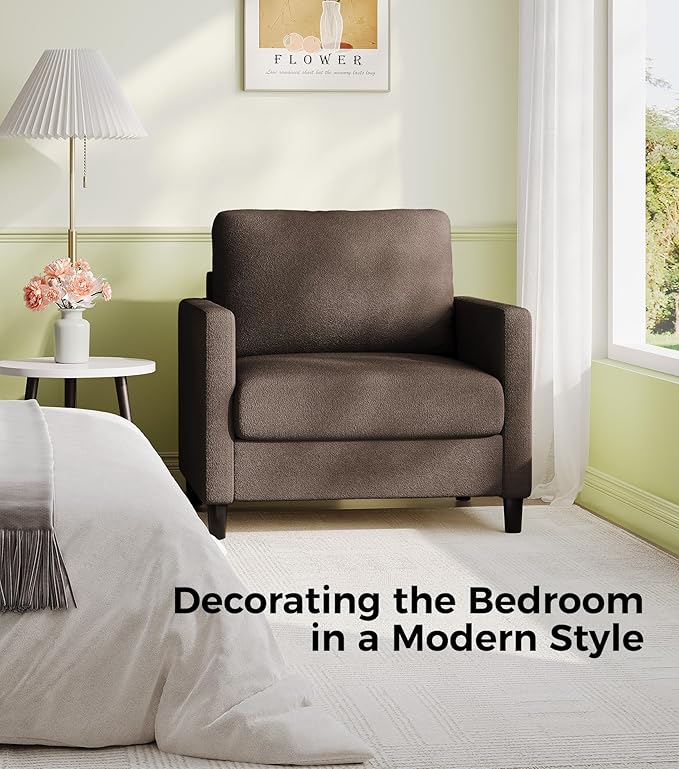 Welzona Sofa Accent Chair, Tool-Free Setup Living Room Accent Chairs, Comfy Arm