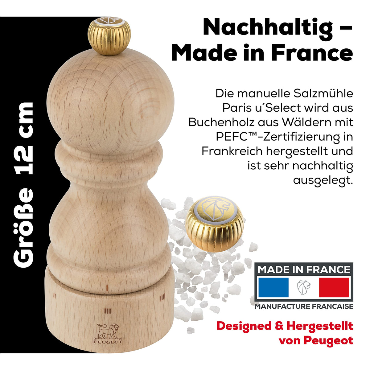 Peugeot Paris U'Select 5 Inch Salt Mill, Natural (23379)