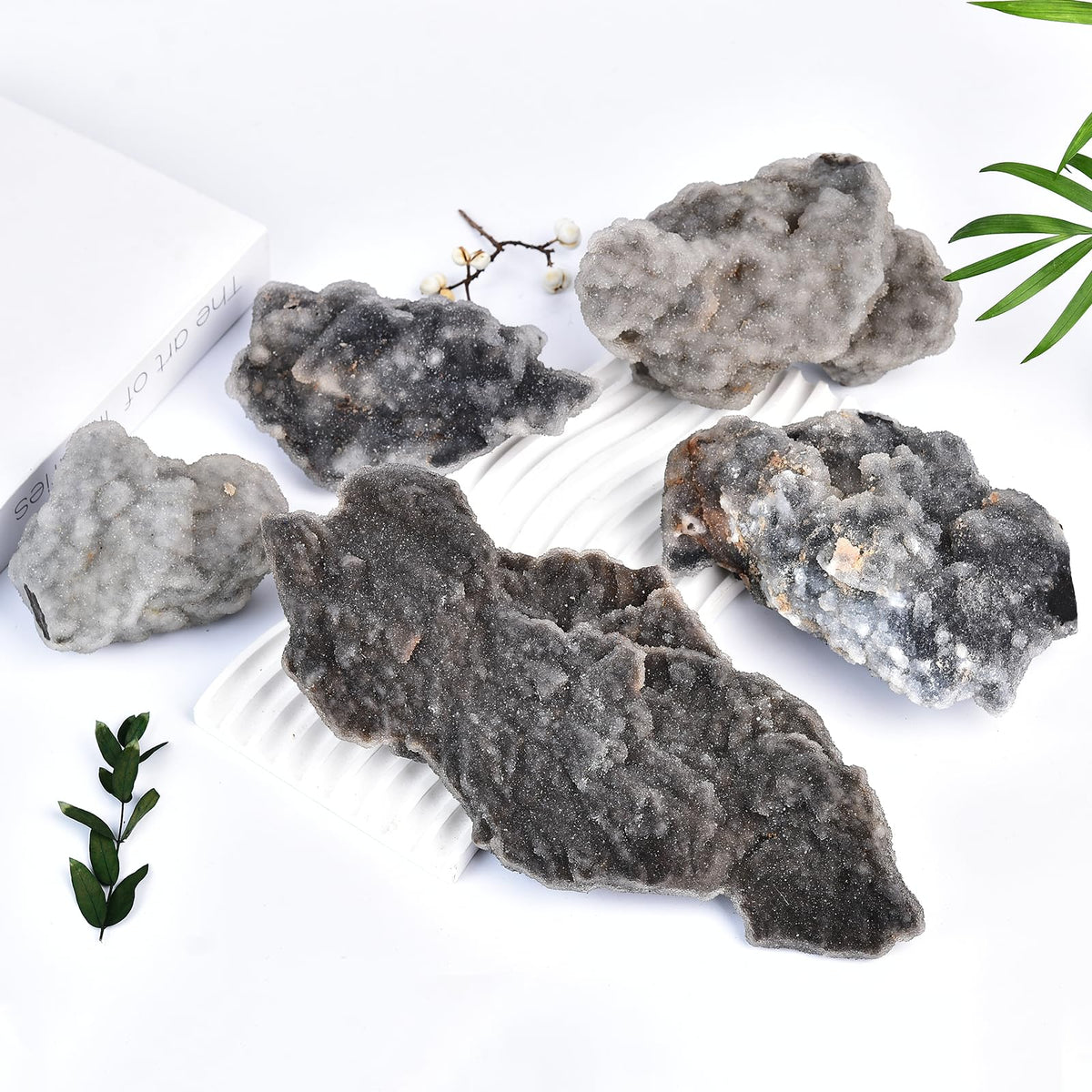 JIC Gem Natural Sphalerite Mineral Specimen Crystal Cluster Stone High Energy Crystal Geode Cluster Aura Crystal Rock Mineral Specimens Reiki Wicca Healing and Calming Effects 2.0-2.4 lbs