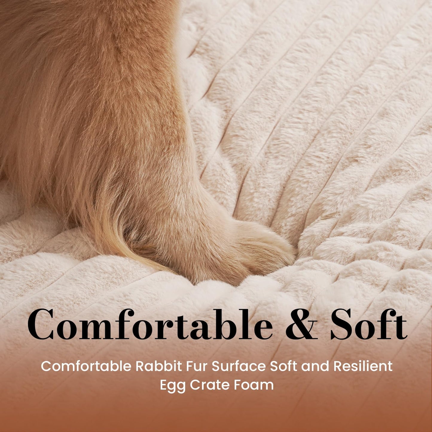 Cozila Dog Beds for Large Sized Dog, Orthopedic Pet Bed with Waterproof Lining, Soft Short Plush Surface & Egg Crate Foam, Machine Washable Pet Bed with Removable Cover & Anti Slip Bottom