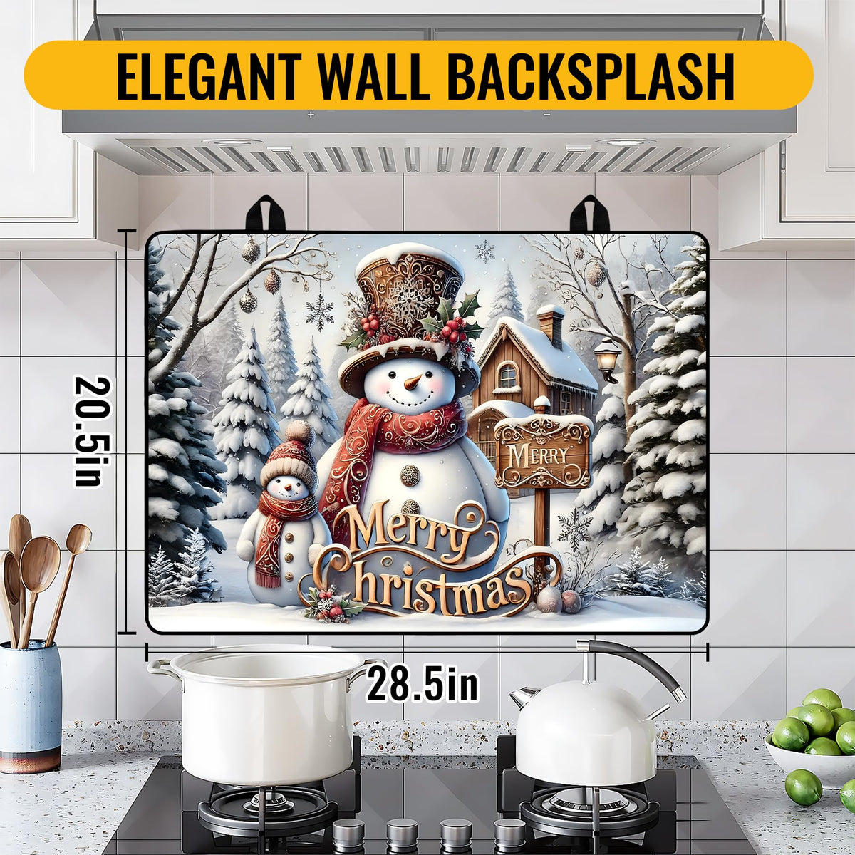 NYZE Christmas Stove Top Cover for Electric Stove,Glass Stove Top Cover,Heat Resistant Glass Cooktop Cover,Stovetop Protector, Kitchen Decor,Dish Drying Mats Cover for Washer Ceramic Top 28.5x20.5 in