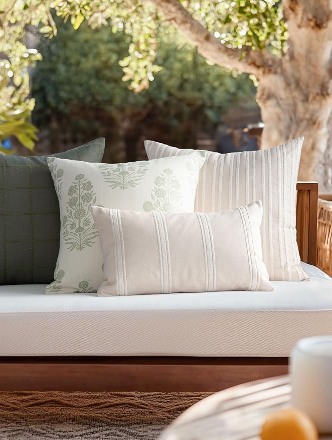 Crumbs Home Modern Farmhouse Fall Linen Indoor Outdoor Lumbar Pillow Cover Only