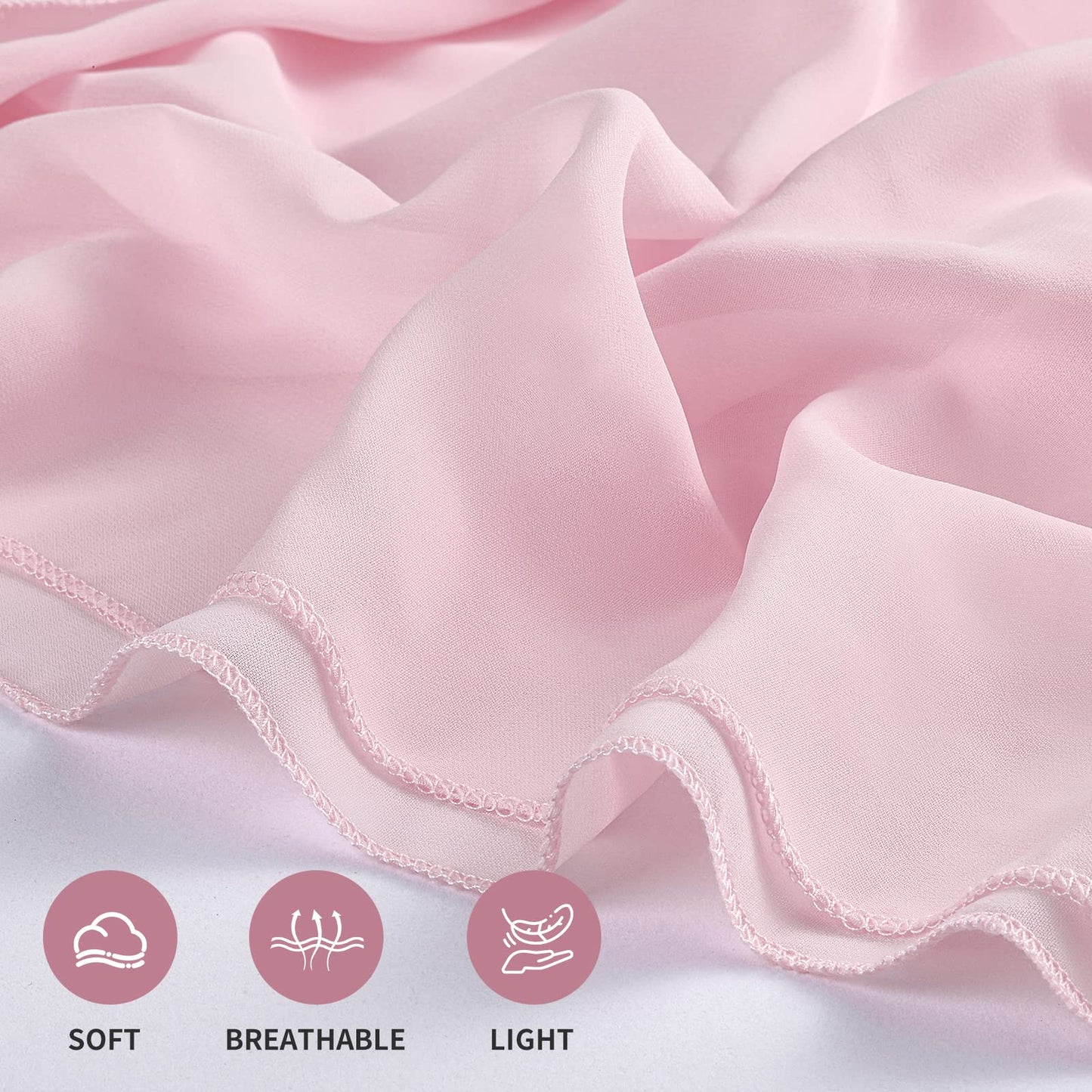 Chiffon Table Runner 1 Piece 27x120 Inches Pink Rustic Sheer Fabric for Wedding Baby Shower Birthday Party Cake Table Decoration