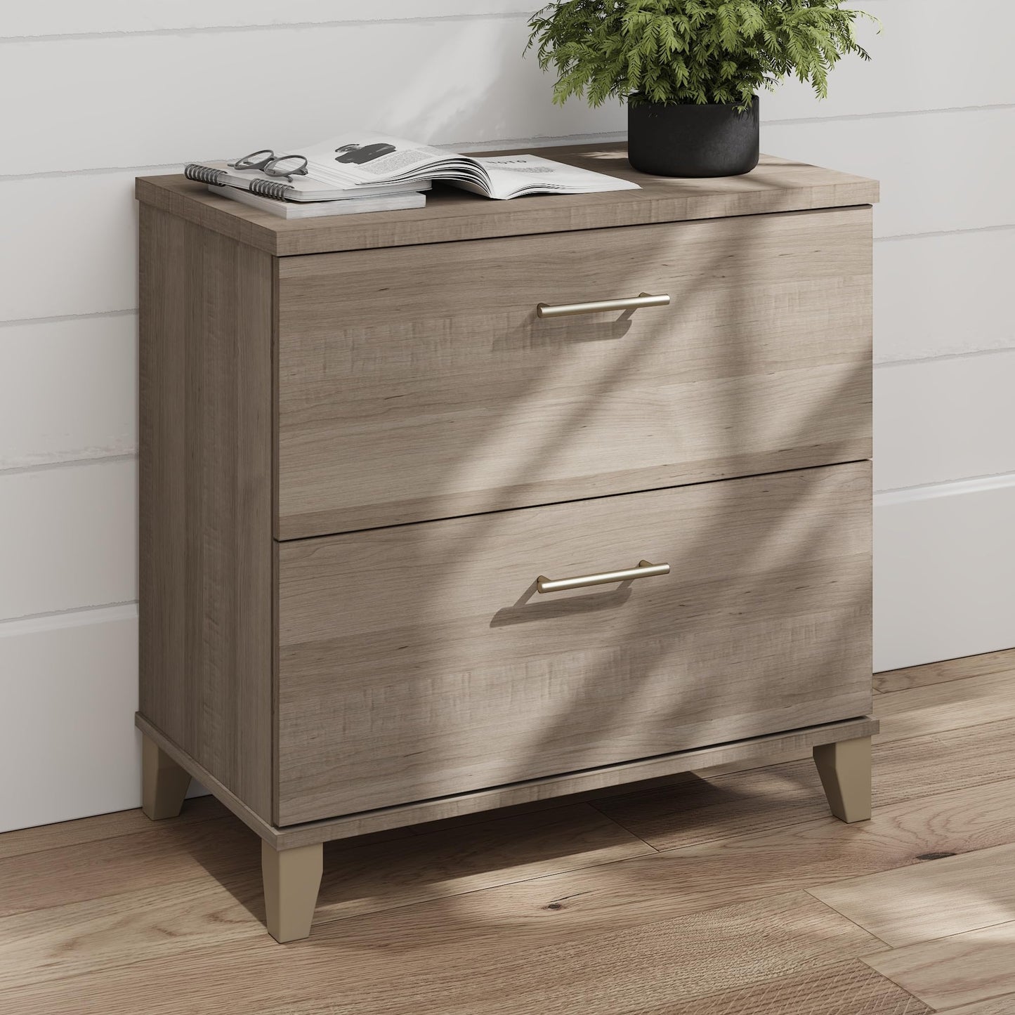 Bush Home 2 Drawer Lateral File Cabinet, Letter and Legal-Size Document Storage for Home or Professional Office, Somerset Collection, Ash Gray