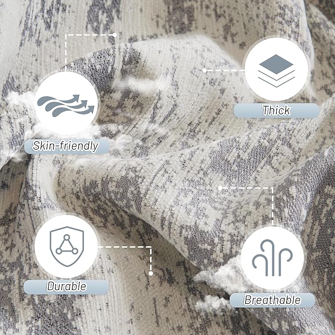 MYSKY HOME Boho Couch Cover for Dogs Washable Grey Abstract Couch Sofa