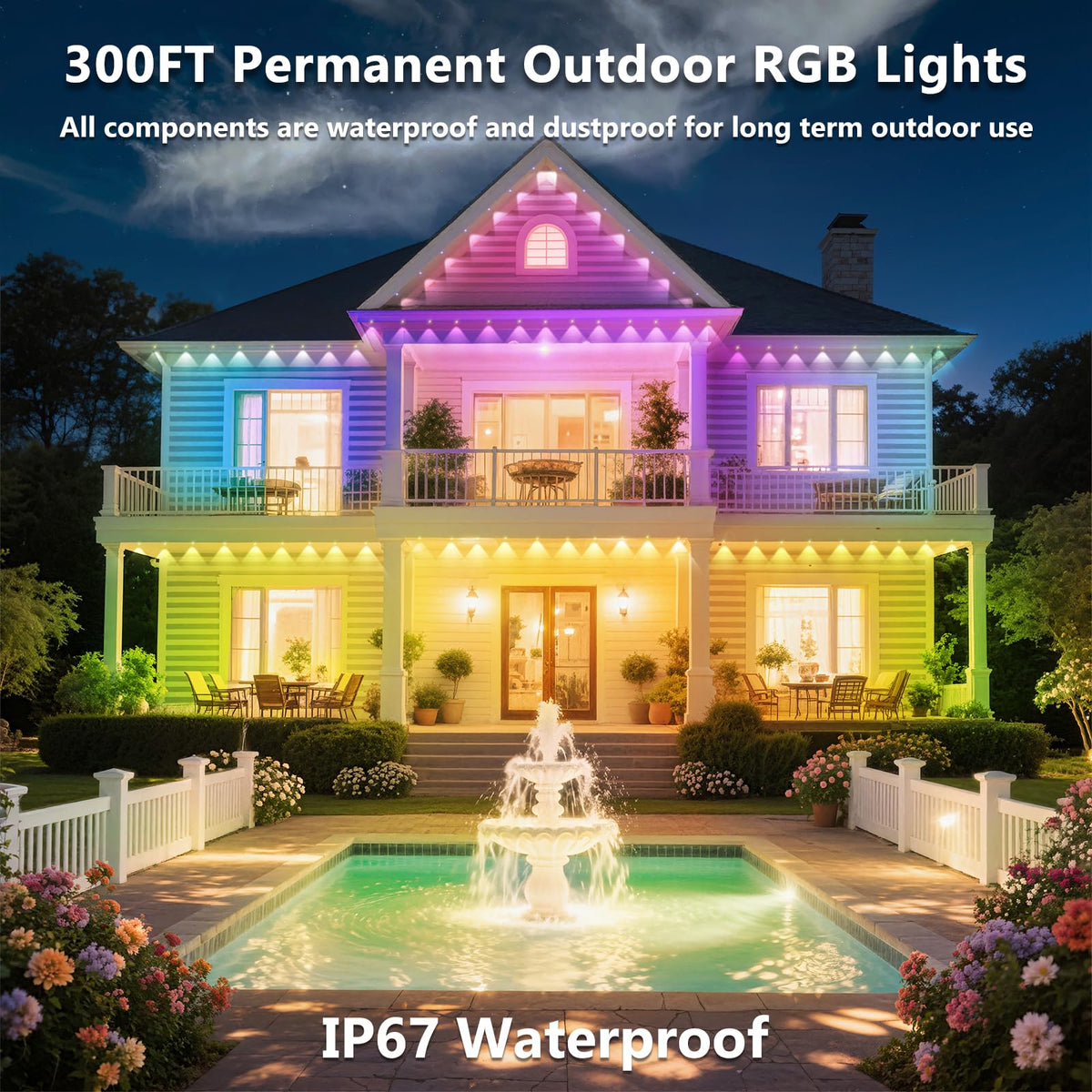 CETELUMA 500FT Permanent Outdoor RGB Lights - Waterproof Smart LED Eaves Lights with App/Remote Control, Music Sync & DIY Scenes, Perfect for Christmas, Halloween, Parties & Daily Decor