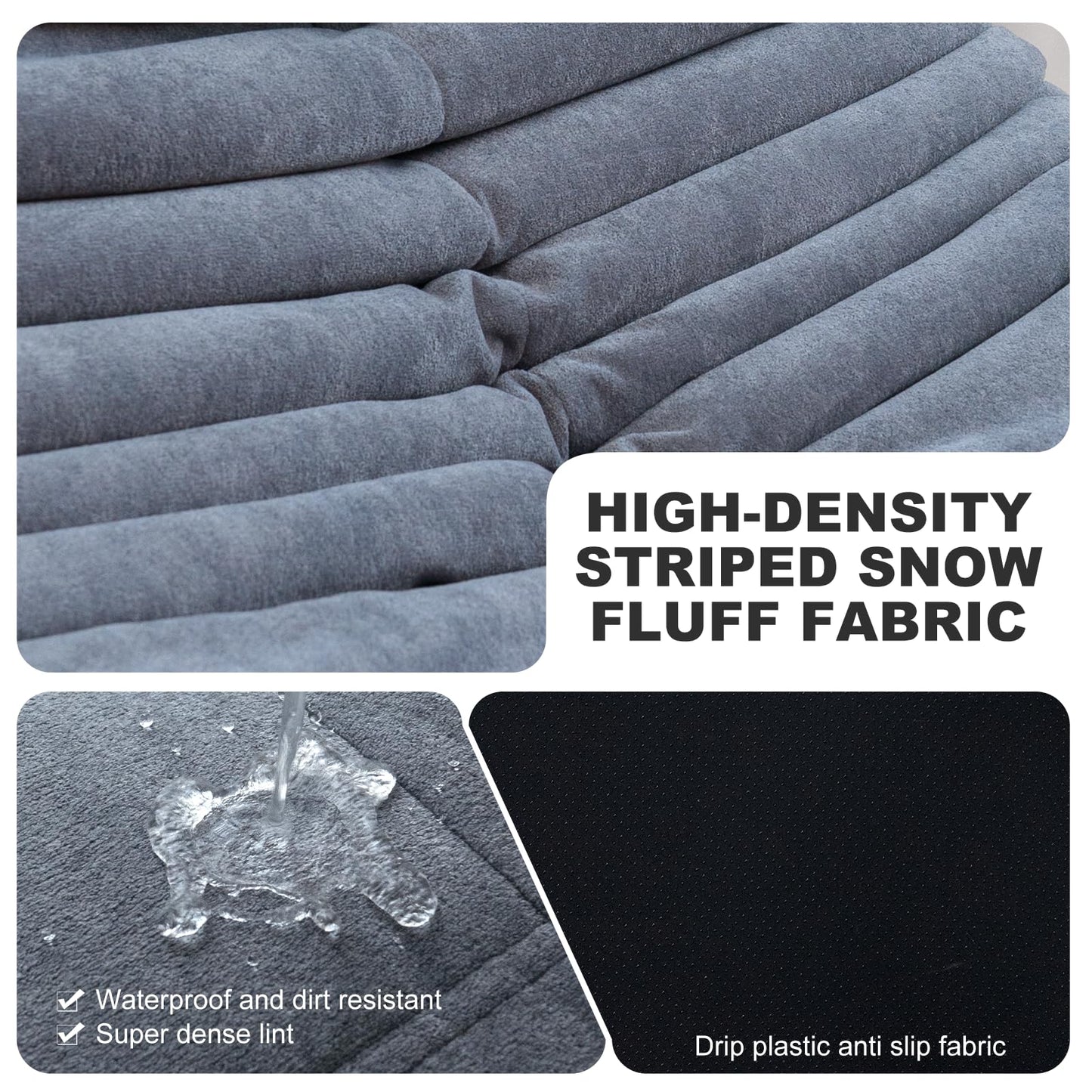 Full Foam Corner Chair – Comfortable Floor Couch for Adults, Waterproof Upholstery, Armless Fireside Lounge Chair for Living Room, Apartment, or Office (Grey)