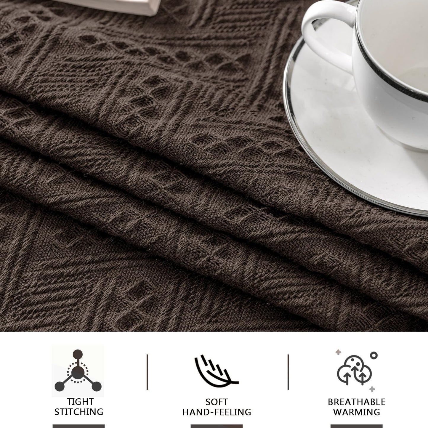 MEETSKY Sofa Covers Couch Covers for 3 Cushion Couch Sofa L Shape Sectional Couch Covers for Dogs Washable Luxury Bed Blanket Couch Protector for Pets, Kids(X-Large: 71" x 118", Chocolate)