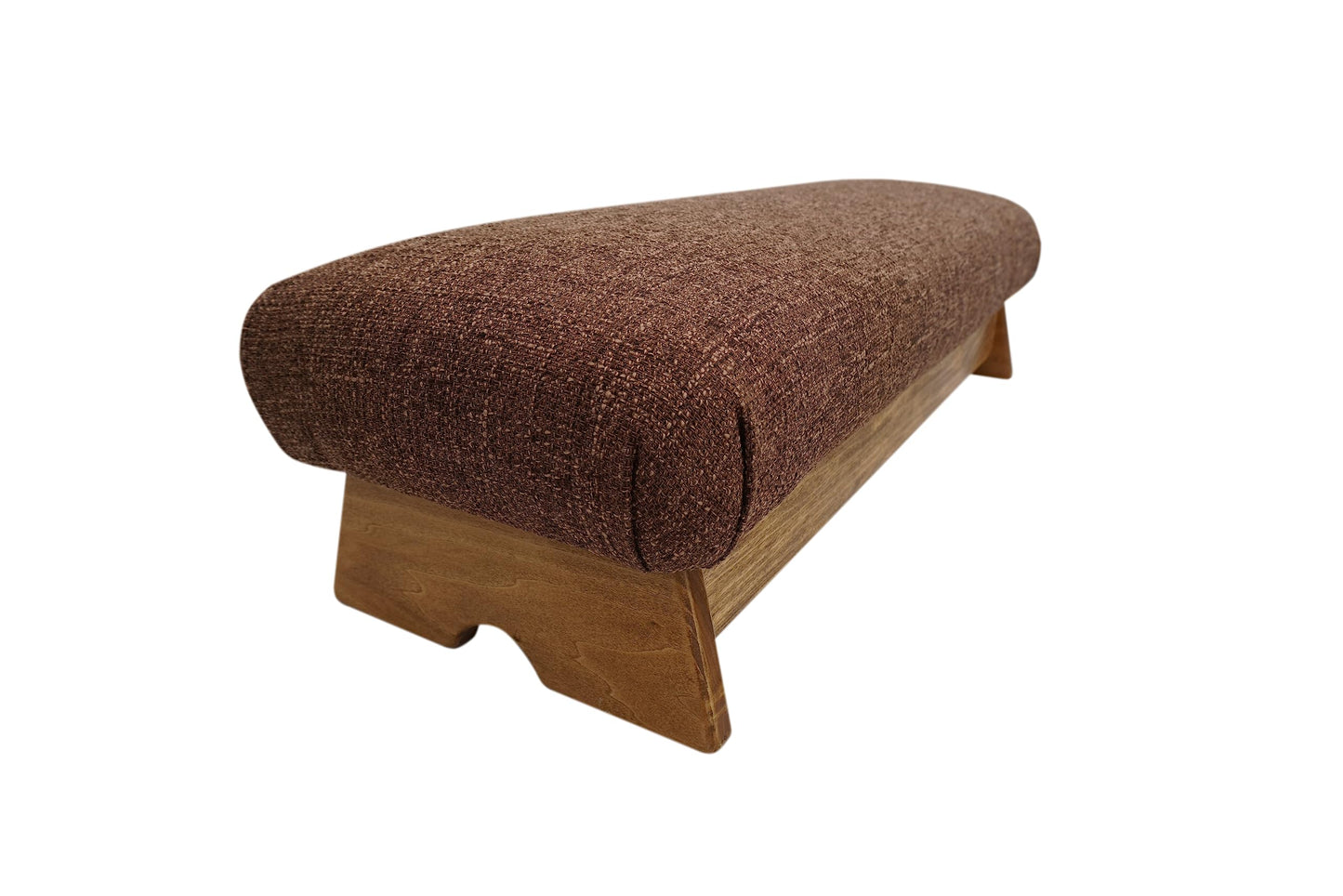 KR Ideas Stability Bedside Padded Foot Stool, Maple Stain, 7" Tall (Made in The USA) (Cocoa Brown)