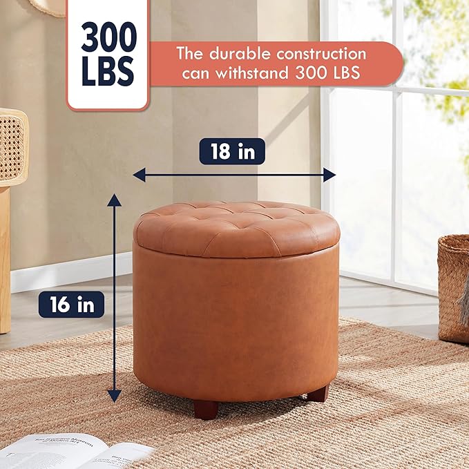 Ornavo Home Round Storage Ottoman