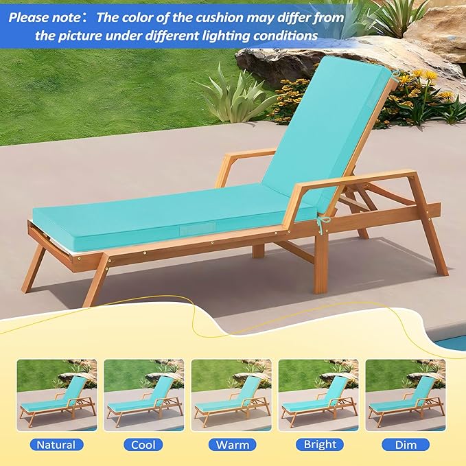 Basic Beyond Chaise Lounge Cushions Outdoor, 3-Layer Waterproof Outdoor