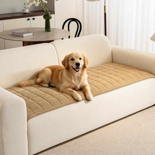 PJLZJFBY Couch Covers for Dogs Washable, 27.6"x82.7" Non Slip Couch Covers for Loveseat Sofa Pet Friendly, Soft Fuzzy Sofa Covers for Pet, Dog Couch Cover Furniture Protector(1PC,Light Brown)