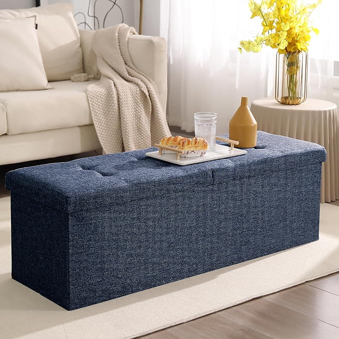 45.3 Inches Ottoman Bench With 166L Storage Space