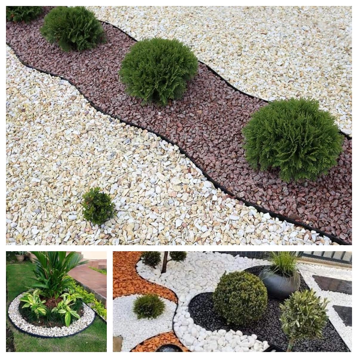 A ANLEOLIFE 20FT Plastic Landscape Edging, 2" Tall No-Dig Black Garden Border with 24 Spikes, Heavy-Duty Flexible Lawn Coil, Grass Barrier & Easy Install