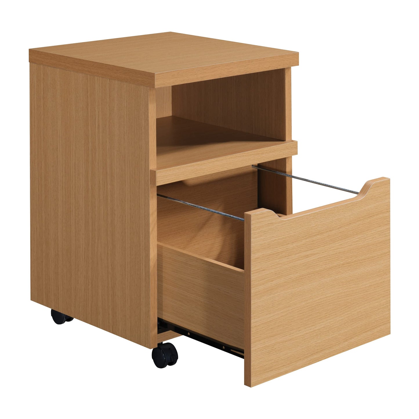 OSP Home Furnishings Denmark Rolling File Cart and Printer Stand with Lockdowel Fastening System, Natural