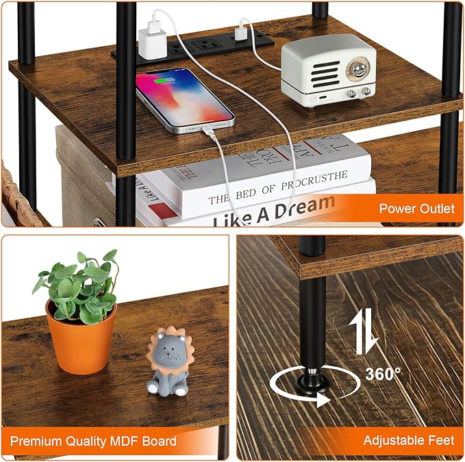 OYEAL Small TV Stand for Bedroom up to 50 inch Farmhouse TV Media Entertainment
