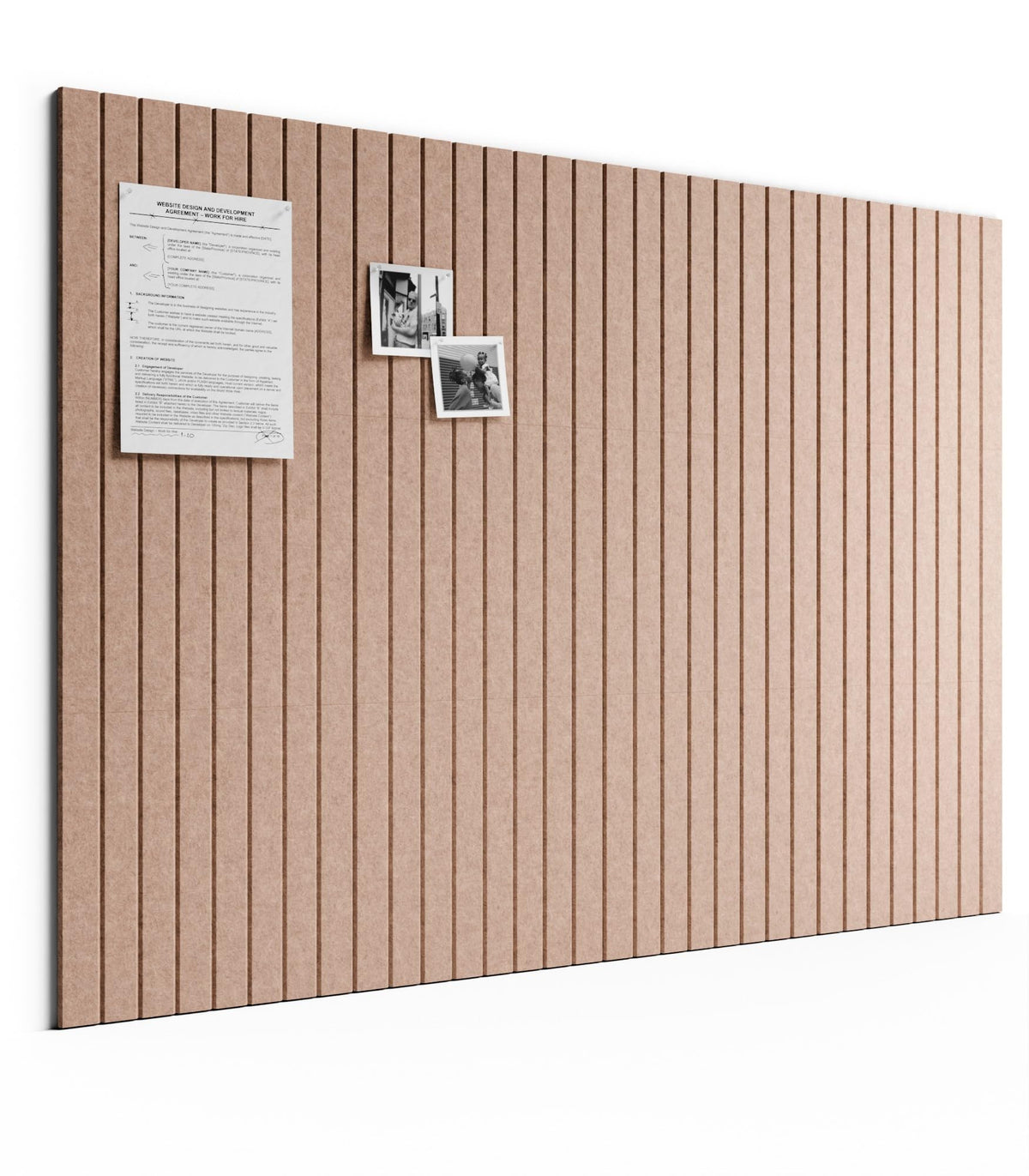 Bumusty Large Cork Board Alternative-48 x 36" Felt Bulletin Board Tiles, with 30 Pushpins, 70 Adhesive Tabs, Fine-Stripe 12-Pack, Cork Boards for Office Push Pin Board Felt Board-Terracotta