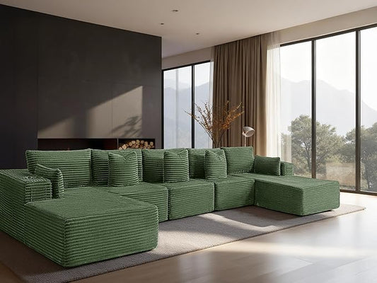 168" Cloud Sectional Couch, Comfort U Shaped Sofa