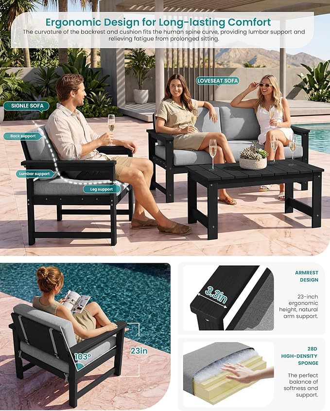 SERWALL 2 Pieces Single Cushioned Lounge Chair