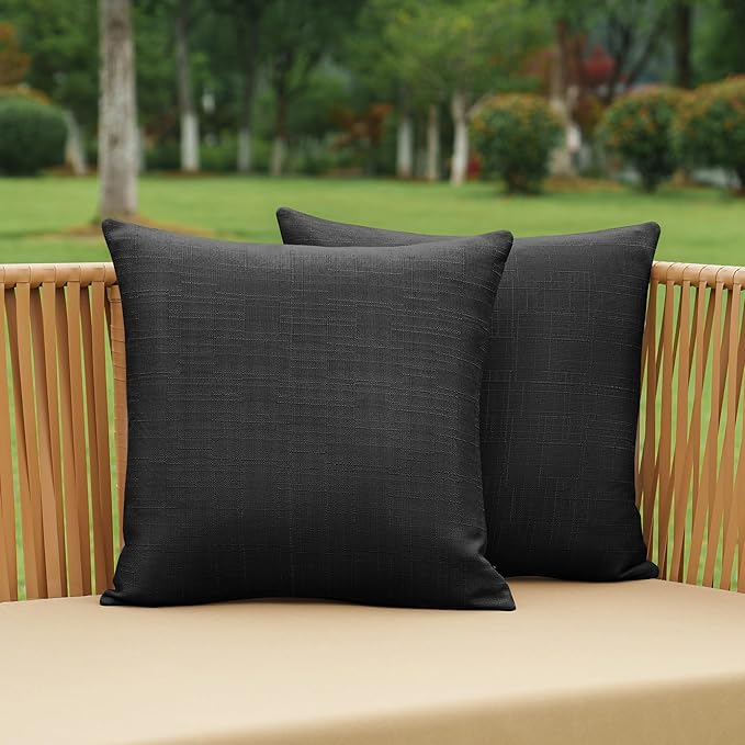 NiNi ALL Pack of 2 Decorative Outdoor Waterproof Pillow Covers Square Garden