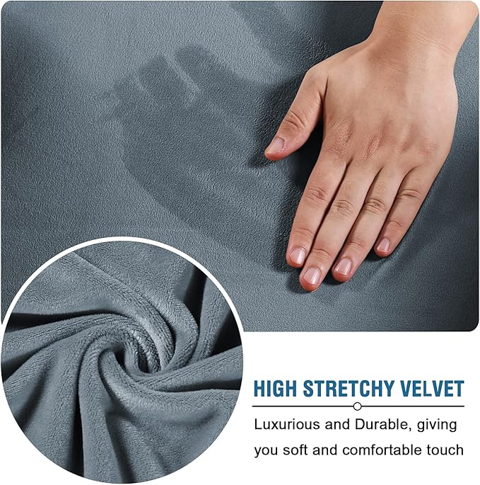 H.VERSAILTEX Velvet 4 Piece High Stretch Sofa Slipcover Cover Furniture