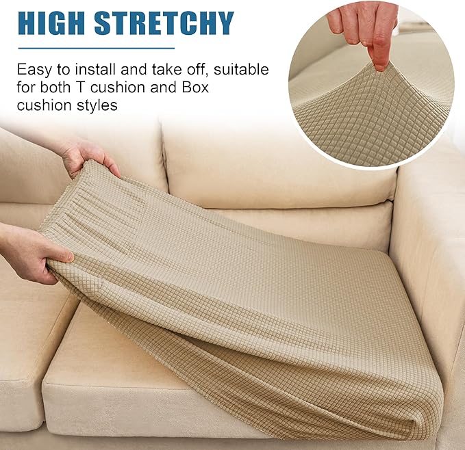 Water Repellent Couch Cushion Cover Loveseat Cover, Stretch Sectional Sofa Seat