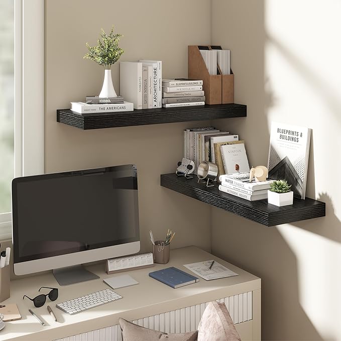 Dreamland 30 Inch Black Floating Shelves