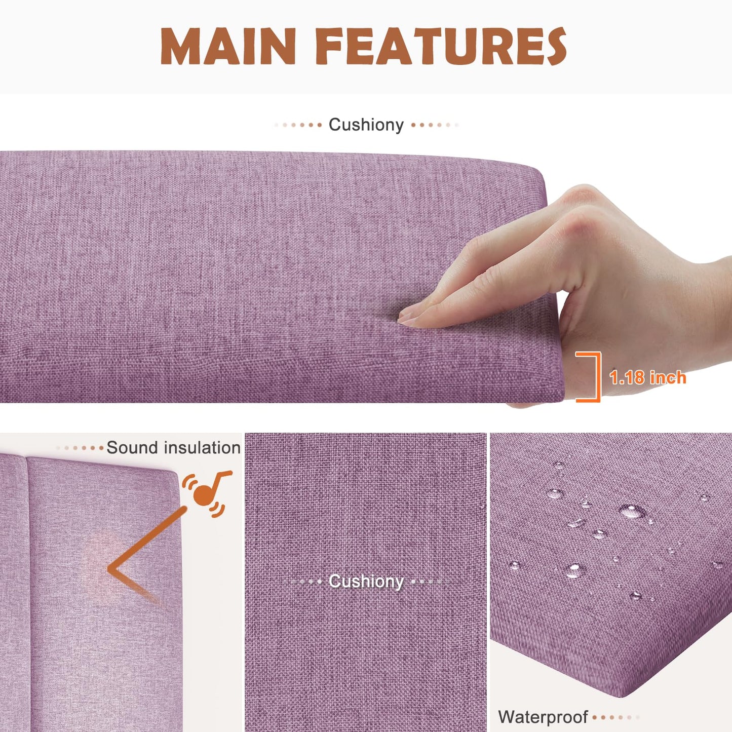 IFNOW Upholstered Wall Mounted Headboard, 3D Soundproof Wall Panels Peel and Stick for King Size, Reusable and Removable Tufted Bed Headboard in Dark Pink (12 Panels, 10" x 24")