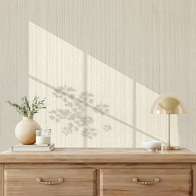 Grasscloth Peel and Stick Wallpaper Modern 15.7in x 118.1in Textured Linen