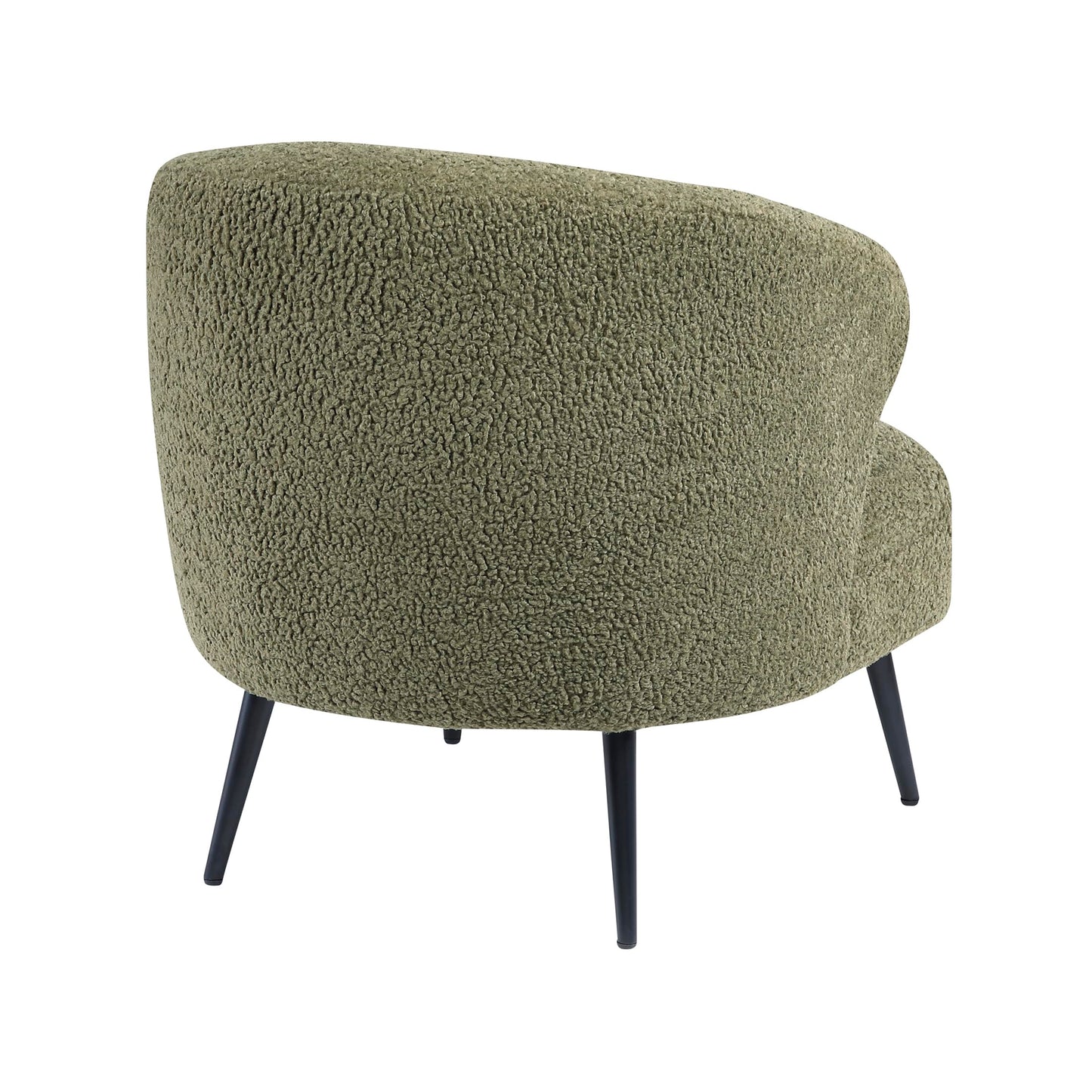 Lexicon Modern Accent Chair, Boucle Fabric Upholstered Single Sofa Chair with Curved Back for Living Room/Bedroom/Office/Apartment, Green