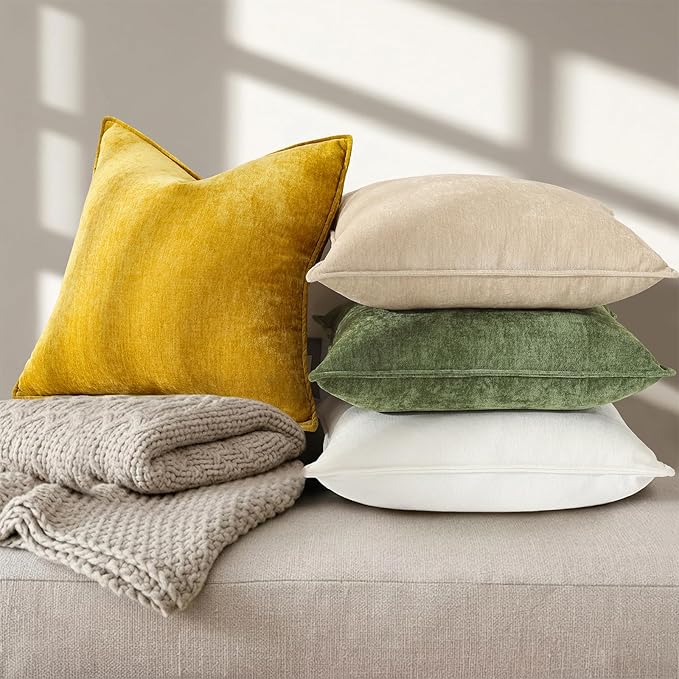 decorUhome Summer Couch Throw Pillow Covers 20x20 Set of 2, Decorative Soft