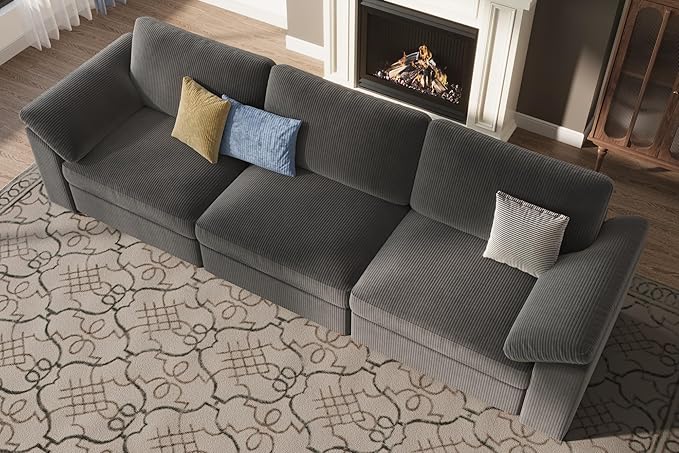 EASE MOOSE Sectional Modular Sofa, Comfty 3 Seat Cloud Couch, FSC Certified