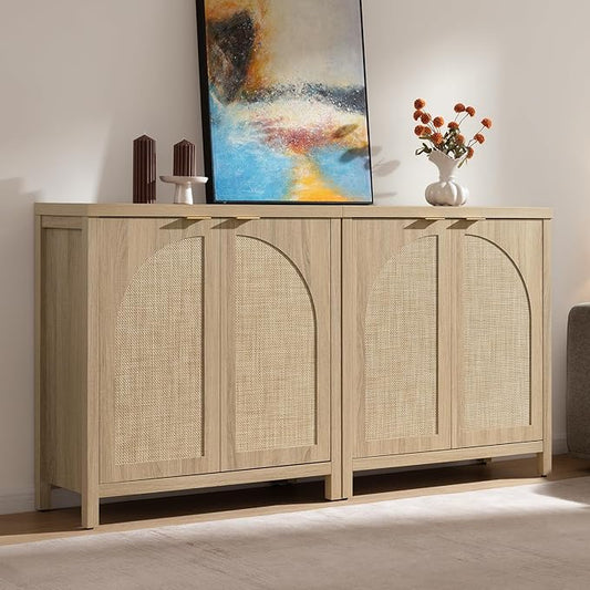 SICOTAS 68" W Rattan Sideboard Buffet Cabinet