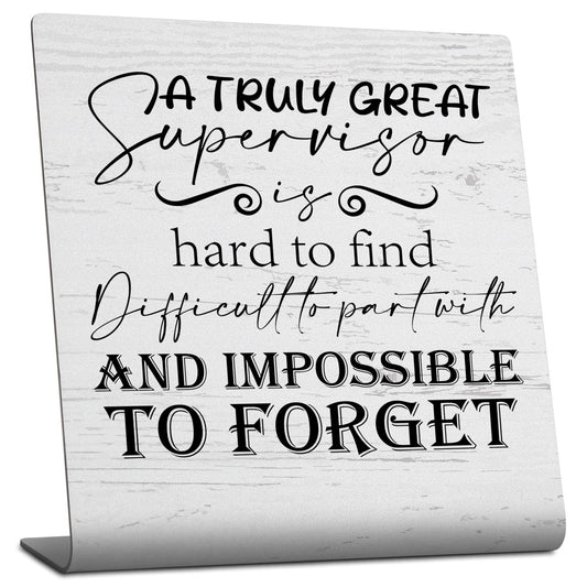 Appreciation Gifts for Supervisor Office Desk Decor Sign, Thank You Plaques Gift for Leader, Team Manger, Director, Coworkers, Supervisor Home Office Decorations Plaque Signs TZU90
