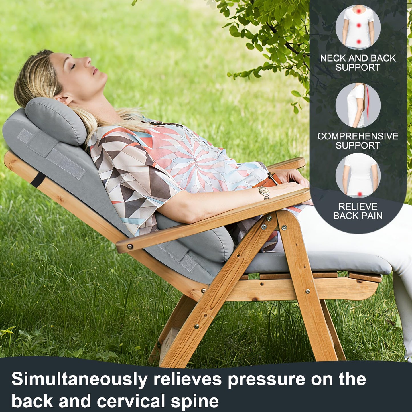 BYTLK 2-in-1 Neck & Lumbar Support Pillow with Adjustable Height and Ergonomic backrest Design, Suitable for recliners, Sofas, high-Back Rocking Chairs, Relieve Back Pressure.