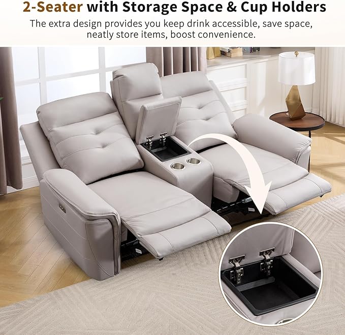 ANJ 2-Piece PU Leather Recliner Sofa Set