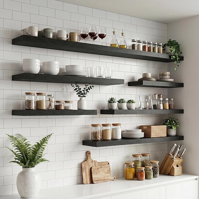 FLYJOE Floating Shelves for Wall, 48 Inch Floating Shelves Set of 1, Kitchen