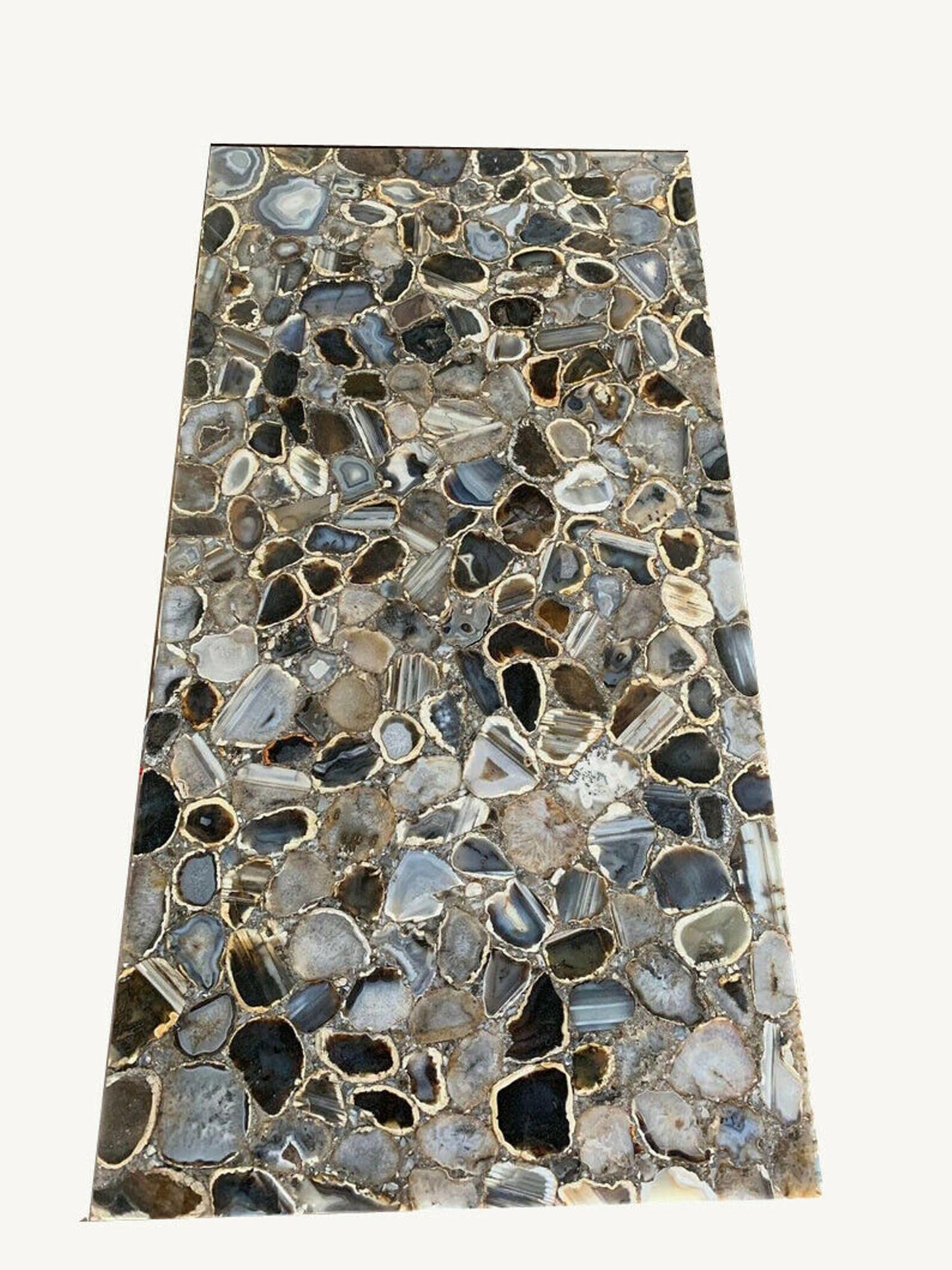 Light Grey Agate Restaurant Table with Fabulous Look 30 x 60 Inches Resin Dining Table Top for Living Room Decor