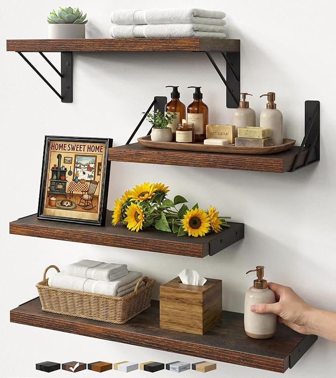 BAYKA Wall Shelves for Bathroom Decor, Floating Wall Shelves for Living Room