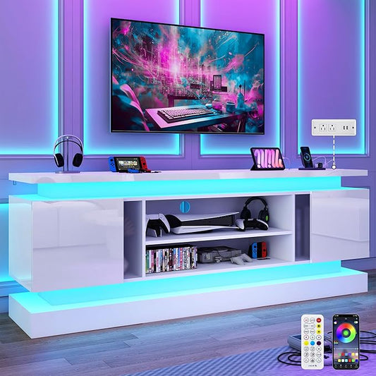 chartustriable 71IN LED TV Stands w/Power Outlet