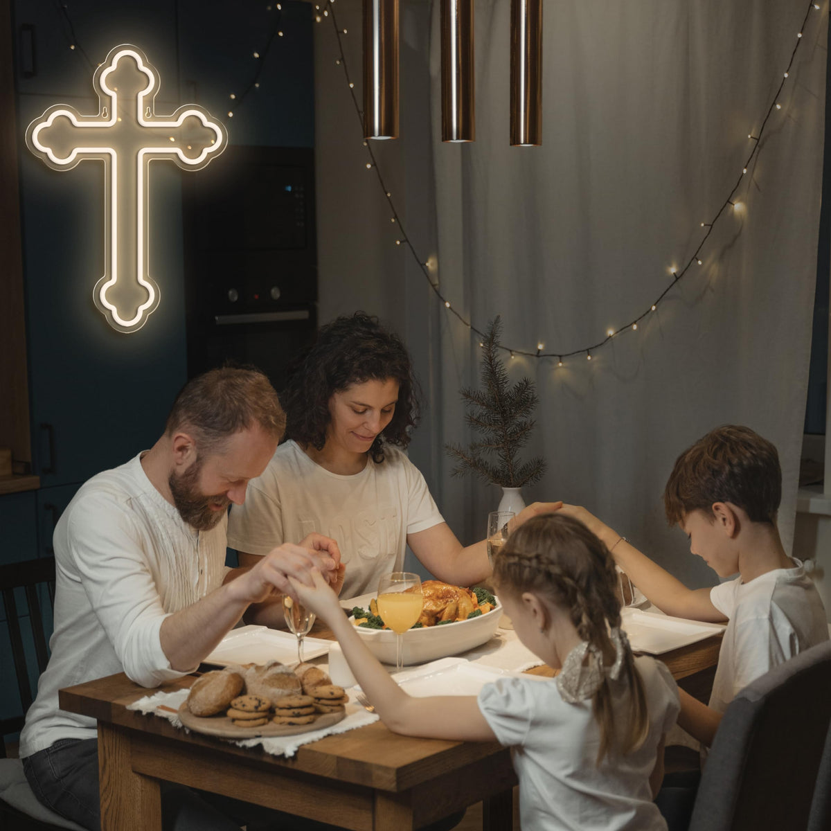 Jesus Cross Neon Signs,Cross Neon Sign Wall Lights Art Lamp Hanging for Home Room Bedroom Christian Wedding Party Wall Decor Christmas New Year Birthday Party Signs