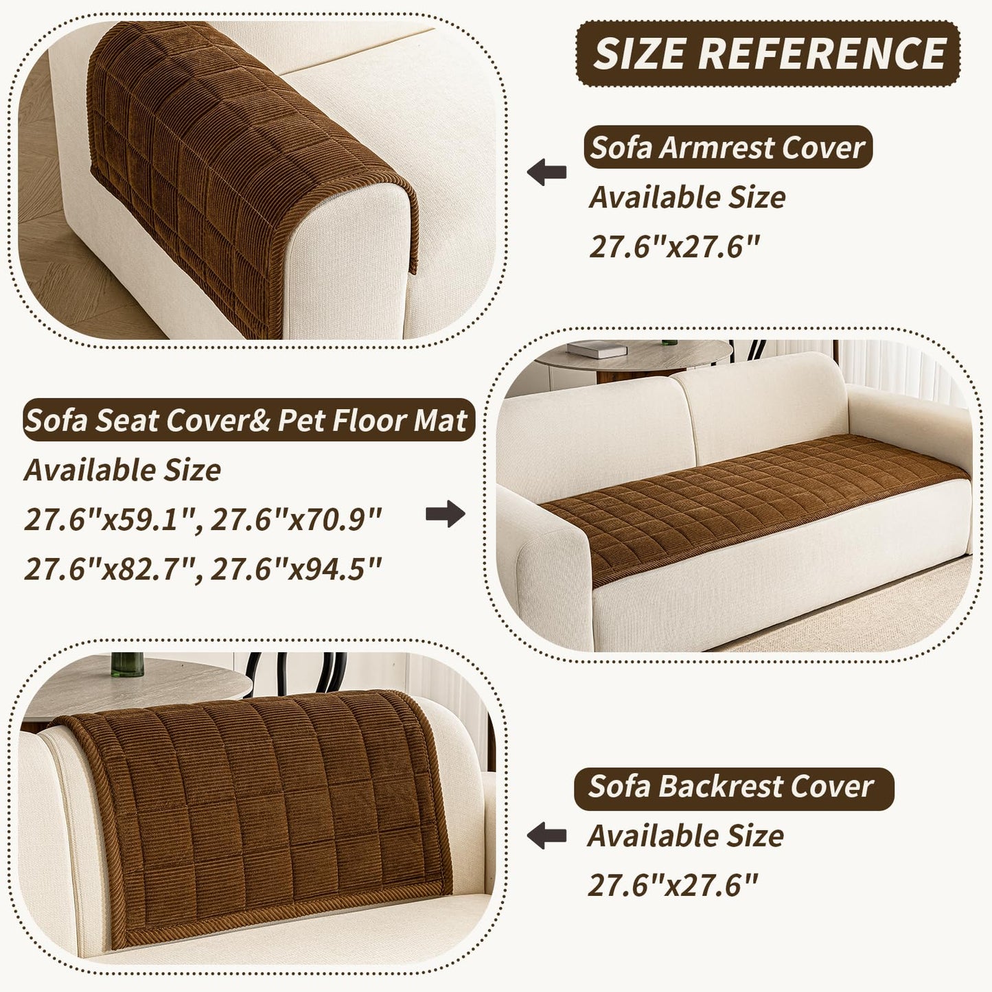 PJLZJFBY Couch Covers for Dogs Washable, 27.6"x82.7" Non Slip Couch Covers for Loveseat Sofa Pet Friendly, Soft Fuzzy Sofa Covers for Pet, Dog Couch Cover Furniture Protector(1PC,Dark Brown)