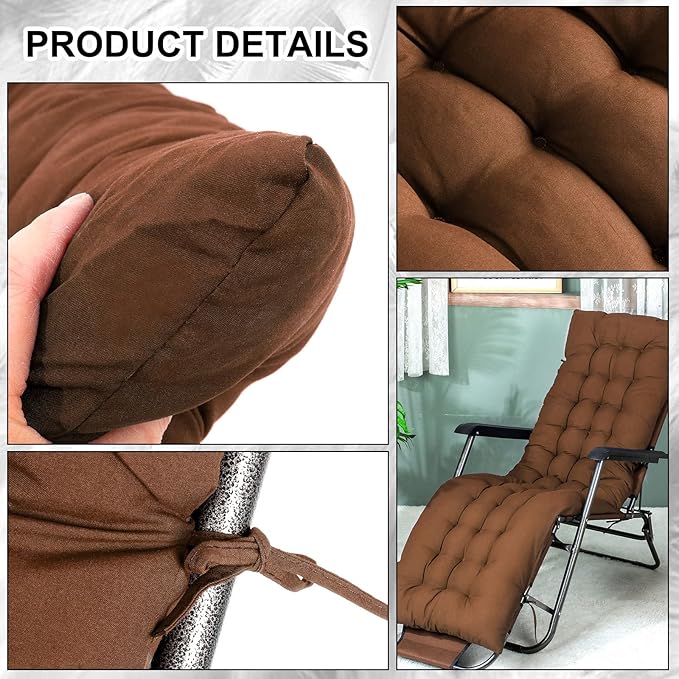 Bucherry 67 x 19 Inch Chaise Lounge Cushions Soft Lounge Chair Cushion Gravity