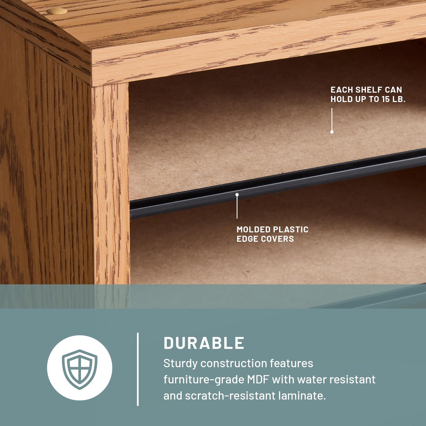 Safco, SAF9494MO, Adjustable Compartment Literature Organizers, 1 Each, Oak
