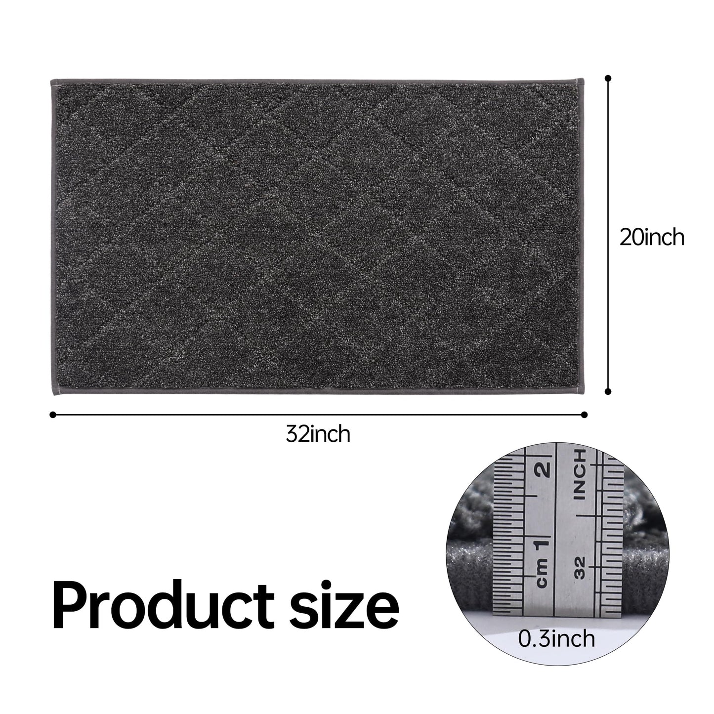 COSY HOMEER Edging Stair Treads Non-Slip Corner Indoor Stair Runners for Wooden Steps,Landing Slip Resistant Stair Rugs for Kids and Dogs, 100% Polyester TPE Backing,Black,20"X32"