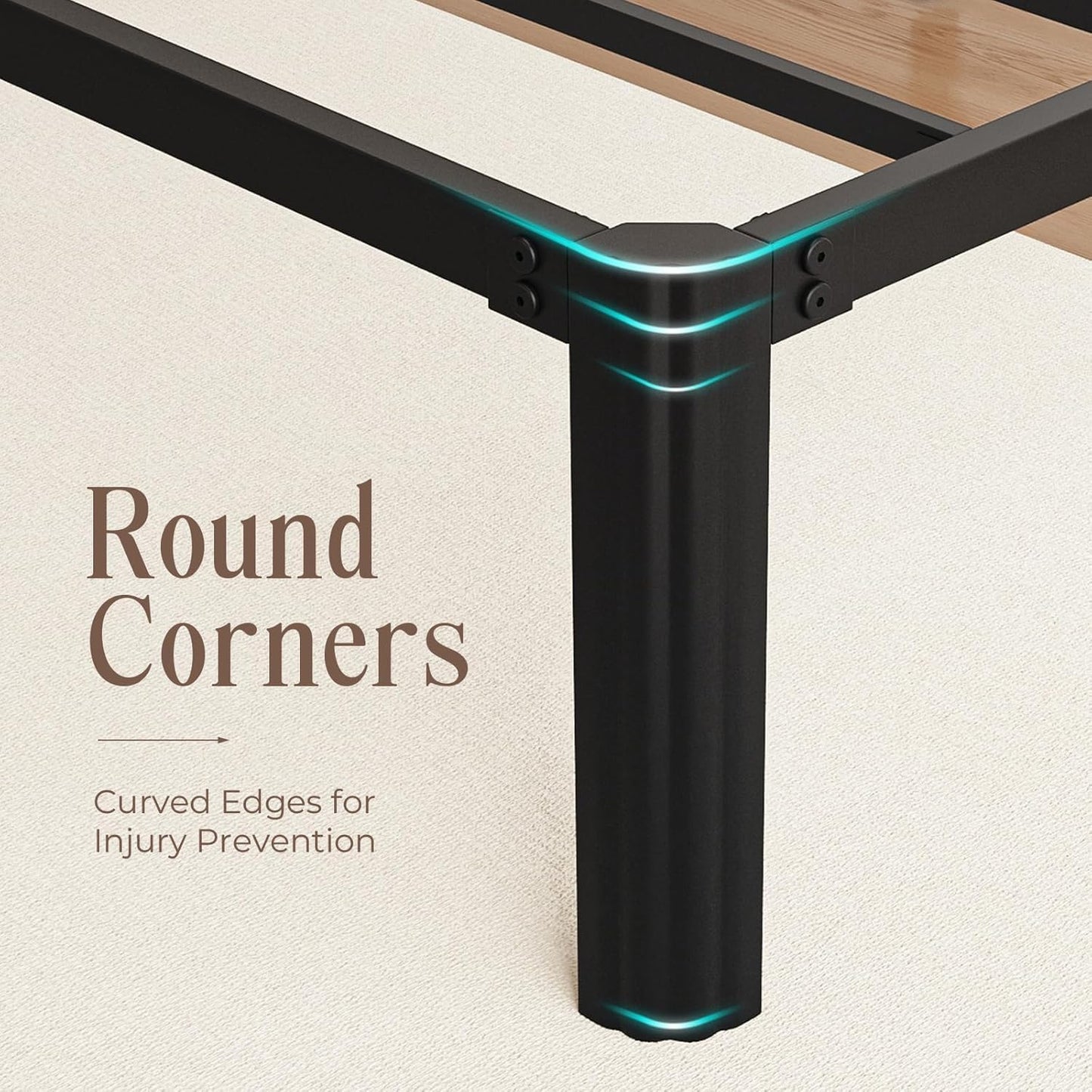 XUKIL 14 Inch Full Size Metal Bed Frame, Heavy Duty Platform Bed Frame with Headboard Compatible, Under Bed Storage, Noise Free, No Box Spring Needed, Mattress Retainers, Easy Assembly