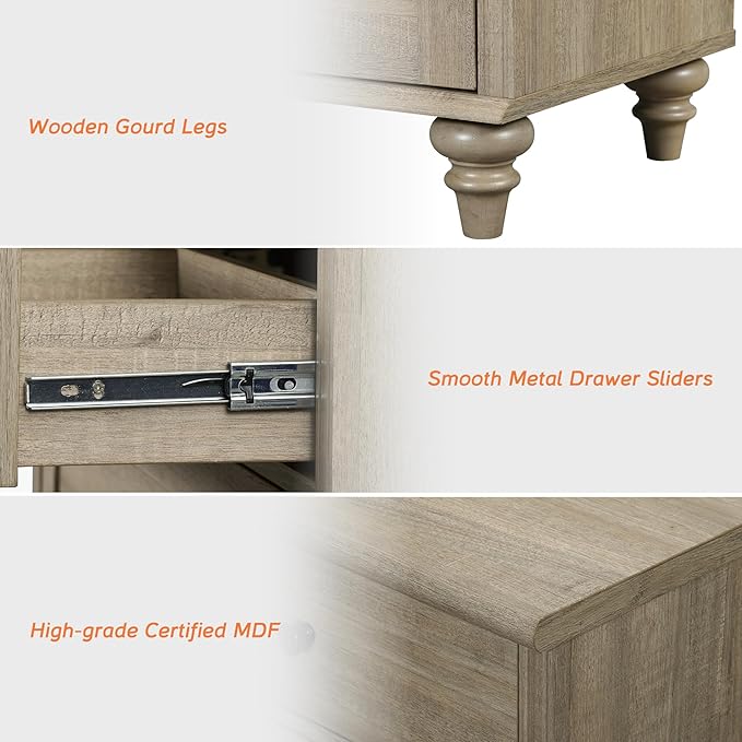 WAMPAT Farmhouse TV Stand for 75 inch TV
