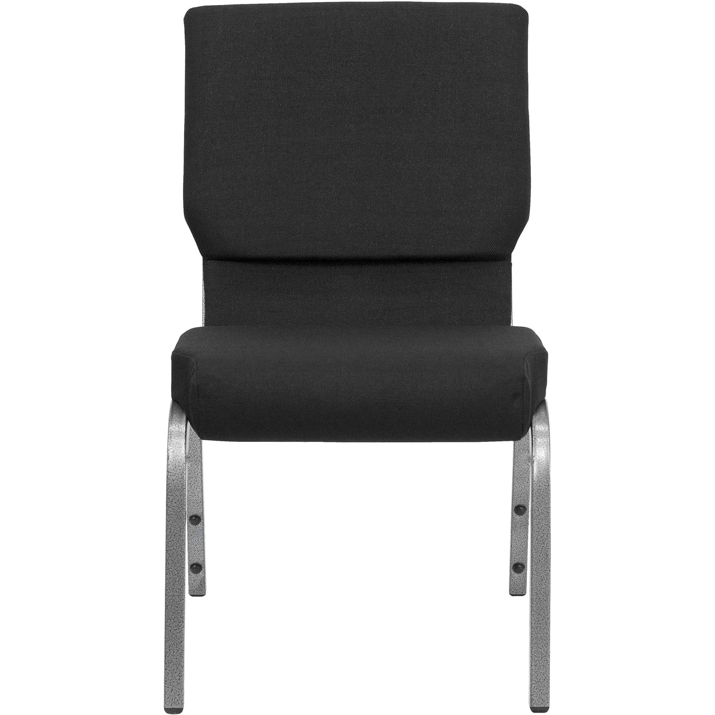 Flash Furniture 4 Pack HERCULES Series 18.5''W Stacking Church Chair in Black Fabric - Silver Vein Frame