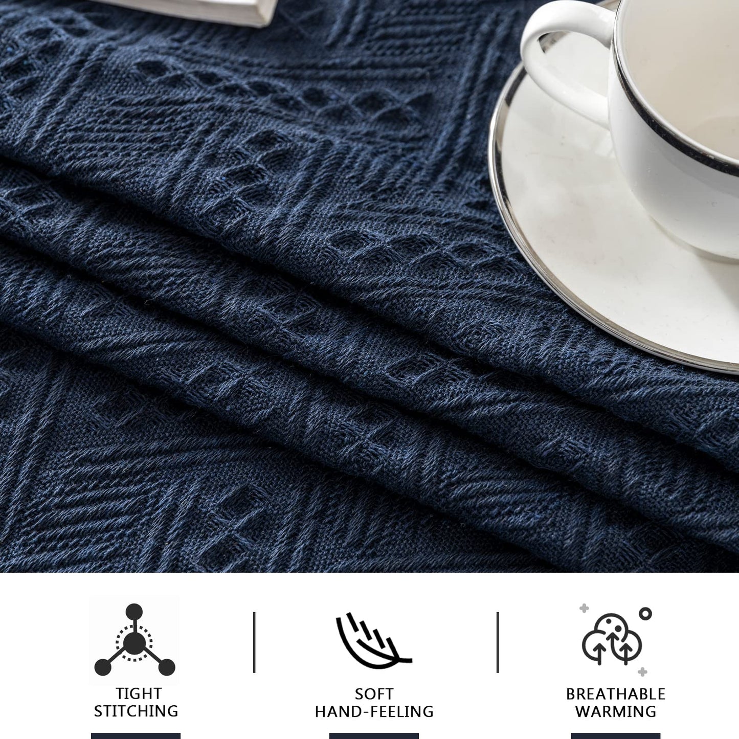 MEETSKY Sofa Cover - Couch Covers for 3 Cushion Sofa, Recliner & L Shape Sofa - Washable Thick Couch Protector (XX-Large: 91" x 134", Navy)